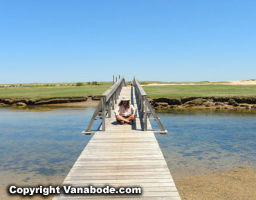 boardwalk beach in sandwich mass in summer