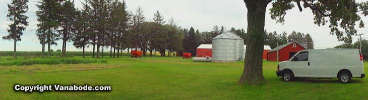 vanabode parked at farm