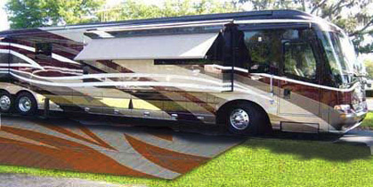 awning matt or carpet outside a motorhome